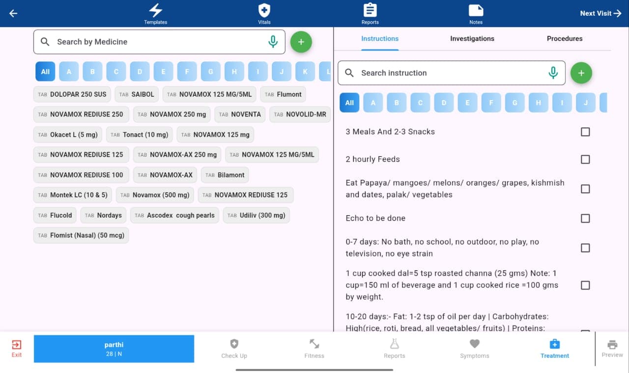 Tablet App Screen 1
