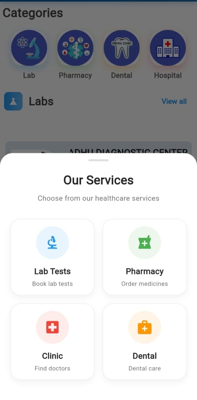Gell Plus Healthcare Mobile App Dashboard