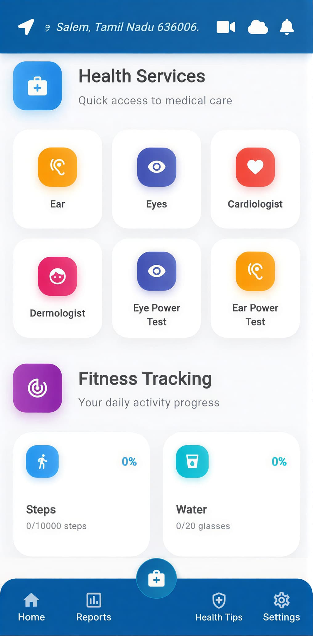 Gell Plus Healthcare Mobile App Dashboard